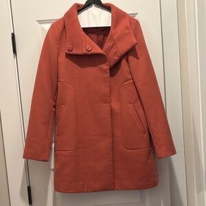 Chic Women's Orange Pea Coat
